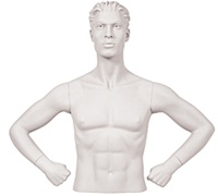 Male Mannequin Arms: Hands on Hips, White