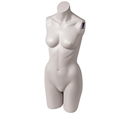 Female Mannequin Headless 3/4 Torso Form, White