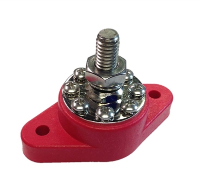 8 Point Junction Block Red 3/8"