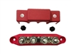 Heavy duty 7 point busbar. Red.