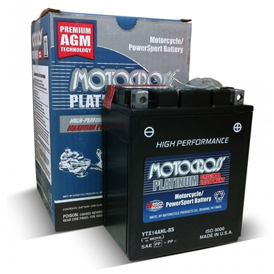 Motocross YTX14AHL-BS Maintenance Free Motorcycle Battery