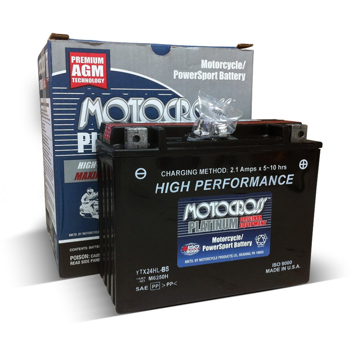 Motocross, Agm power sport battery-with acid pack YTX9-BS