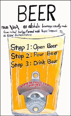 Beer Step 1, 2, 3 Novelty Bottle Opener