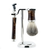 "Fusion" Razor Shave Set with Brown marbleized razor and brush
