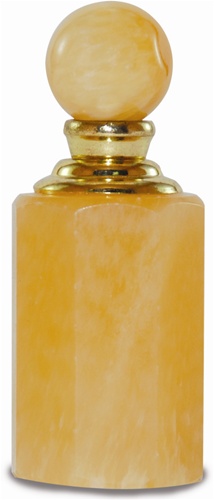 60113 - Alabaster anointing oil bottle - yellow