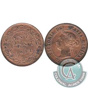 1891 SDSL Obv. 3 Canada 1-cent Very Fine (VF-20) $