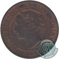 1859 Wide 9/8 Canada 1-cent F-VF (F-15) $