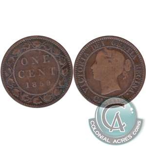 1859 Narrow 9 Canada 1-cent Good (G-4)