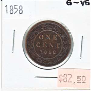 1858 Canada 1-cent G-VG (G-6) $