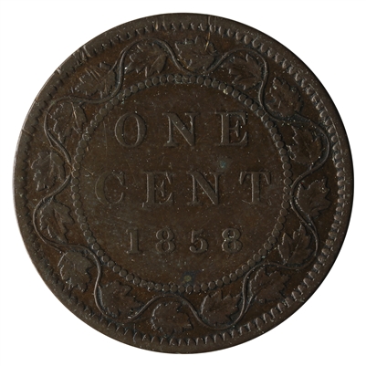 1858 Canada 1-cent F-VF (F-15) $