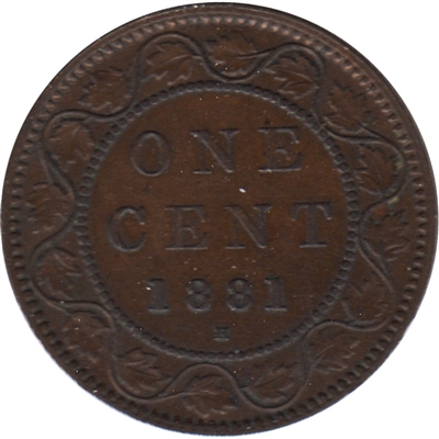 1881H Obv. 1 Canada 1-cent VF-EF (VF-30)