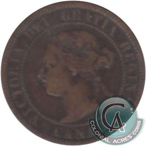 1891 SDSL Obv. 2 Canada 1-cent Very Good (VG-8) $