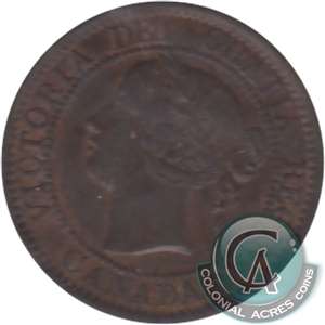 1859 Narrow 9 Canada 1-cent EF-AU (EF-45)