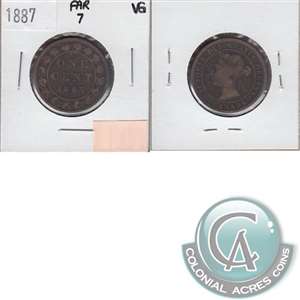 1887 Far 7 Canada 1-cent Very Good (VG-8)