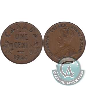 1926 Canada 1-cent F-VF (F-15)