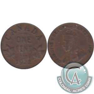 1922 Canada 1-cent EF-AU (EF-45) $