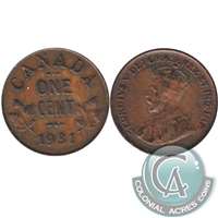 1931 Canada 1-cent AU-UNC (AU-55)