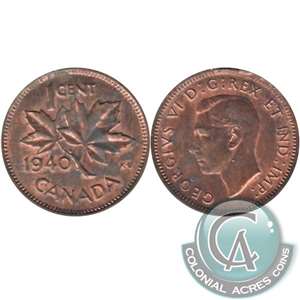 1940 Canada 1-cent Almost Uncirculated (AU-50)