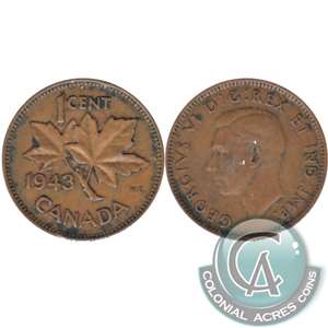1943 Canada 1-cent Extra Fine (EF-40)