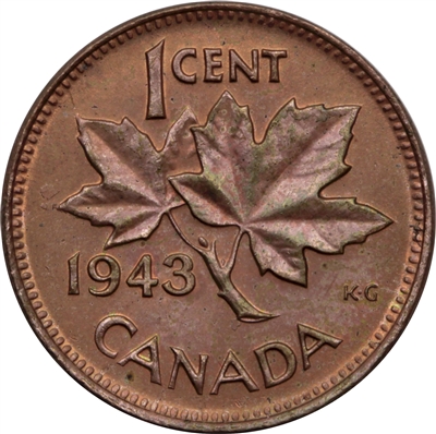 1943 Canada 1-cent Brilliant Uncirculated (MS-63)