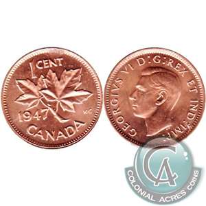 1947 Canada 1-cent Choice Brilliant Uncirculated (MS-64)