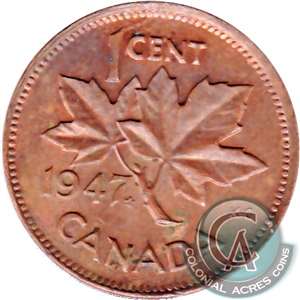 1947 Maple Leaf Canada 1-cent Brilliant Uncirculated (MS-63)