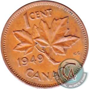 1949 A Between Denticles Canada 1-cent VF-EF (VF-30)