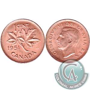 1951 Canada 1-cent Brilliant Uncirculated (MS-63)