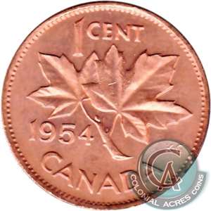 1954 Canada 1-cent Uncirculated (MS-60)