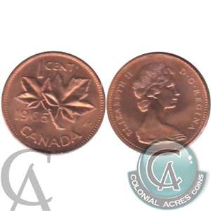 1965 Var. 1 SB P5 Canada 1-cent Choice Brilliant Uncirculated (MS-64)