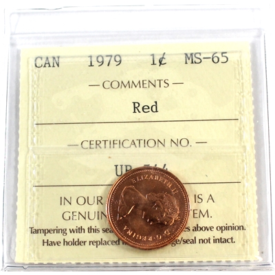 1979 Canada 1-cent ICCS Certified MS-65 Red