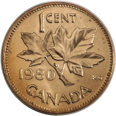 1980 Canada 1-cent Brilliant Uncirculated (MS-63)