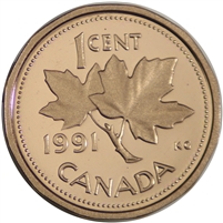 1991 Canada 1-cent Proof