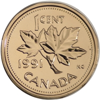 1991 Canada 1-cent Proof Like