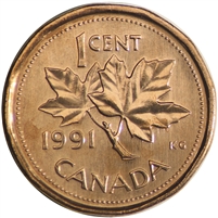 1991 Canada 1-cent Brilliant Uncirculated (MS-63)