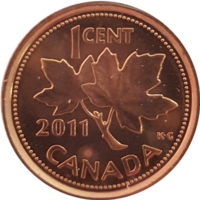 2011 Non Magnetic Canada 1-cent Brilliant Uncirculated (MS-63)