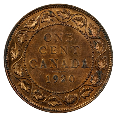 1920 Large Canada 1-cent Brilliant Uncirculated Lustrous Brown (MS-63) $