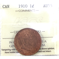 1910 Canada 1-cent ICCS Certified AU-55