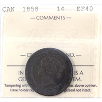 1858 Canada 1-cent ICCS Certified EF-40 (XXP 801)