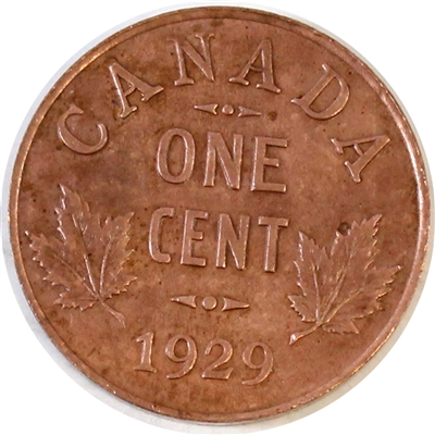 1929 Canada 1-cent Brilliant Uncirculated (MS-63) Lustrous Brown $