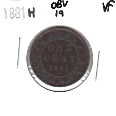 1881H Obv. 1a Canada 1-cent Very Fine (VF-20)