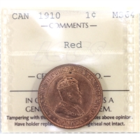 1910 Canada 1-cent ICCS Certified MS-64 Red (XXG 357)