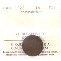 1923 Canada 1-cent ICCS Certified F-15