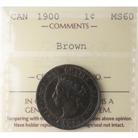 1900 Canada 1-cent ICCS Certified MS-60 Brown (XDQ 911)