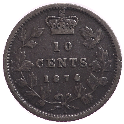 1874H Canada 10-cents Fine (F-12)