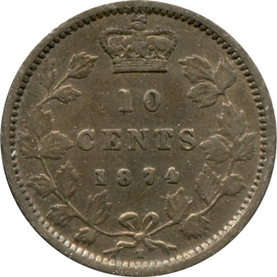 1874H Canada 10-cents Very Fine (VF-20) $