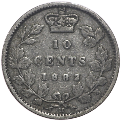 1882H Canada 10-cents VG-F (VG-10)