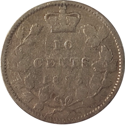 1893 Flat Top 3 Obv. 5 Canada 10-cents G-VG (G-6) $