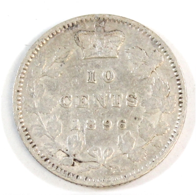 1896 Obv. 5 Canada 10-cents VG-F (VG-10) $