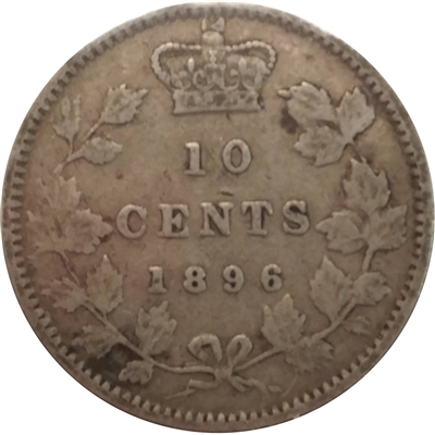 1896 Obv. 6 Canada 10-cents F-VF (F-15) $